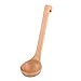 uxcell Wooden Spoon Soup Ladle Bamboo Kitchen dinnerware Tools Tableware Hook End Design Soup Ladle 11.4 Inch Brown