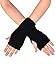 Tatuo 4 Pairs Women's Crochet Fingerless Gloves Knit Arm Warmers Sleeves Rhombus Gloves Thumb Hole Mittens (black, dark gray, white, coffee)