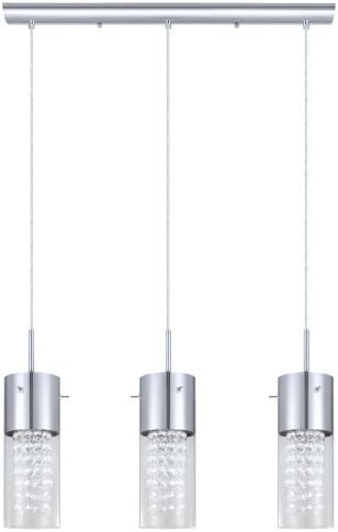 Eglo 200123A Diamond Pendant 3-Light 180 Total Watts, Chrome