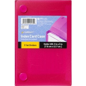 CALIBER INDEX CARD CASE With five TAB dividers assorted colors