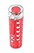 Ello Syndicate 20oz Reusable Glass Water Bottle with One-Touch Leak Proof Flip Lid and Protective Non-Slip Silicone Sleeve and Carry Loop for Coffee, Tea and Water, BPA-free Dishwasher Safe, Coral