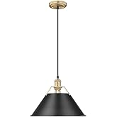 Golden Lighting Orwell 1-Light Pendant in Brushed Champagne Bronze with Matte Black