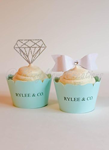 Aqua Baby Shower - Baby and co baby shower , cupcake toppers and wrappers, bridal shower, Aqua blue birthday