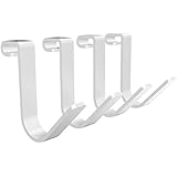 FLEXIMOUNTS Add-On Storage Hook Accessory for Ceiling Rack, 4-Pack (Rail Hook x 4, White)