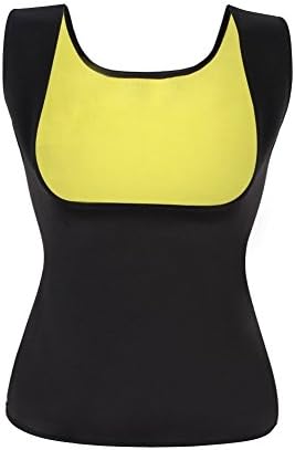 MIAIU Women's Tummy Weight Loss Hot Thermo Neoprene Sweat Sauna Vest No Zipper Black Fat Burner Sweat
