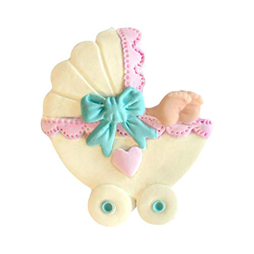 3D Baby Stroller Fondant Cake Silicone DIY Chocolate Mold Baking Clay Soap Candle Moulds Candy Making Moulds, Muffin Cupcake Baking Mould Silicon Bakeware Pan - Thumbnail 3