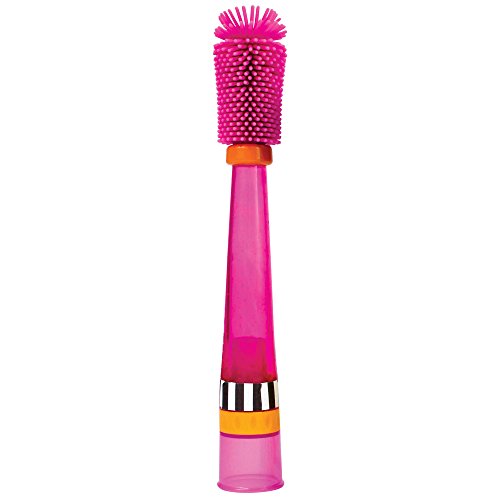 Sassy No Scratch Bottle Brush, Pink/Orange