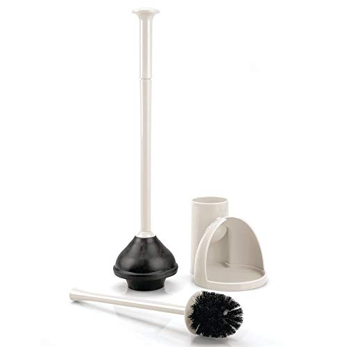 mDesign Hidden Plunger and Brush Set for Toilet Bowl Brush Cleaner