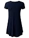 URBANCLEO Womens Round Neck Elong Tunic Top Mini T-Shirt Dress Navy 3XLARGE