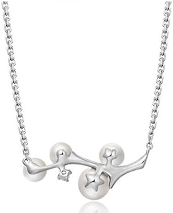 Jisela 925 Sterling Silver Branches Natural Freshwater Pearls Pendant Necklace Valentine's Day Gift (C3)