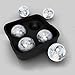 The North Pole Ice Ball Maker Mold, Creates 4 x 4.5 cm Whiskey Ice Balls, Premium Silicone Flexible Tray, Black