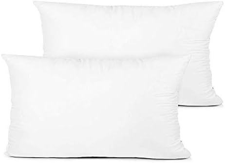 Produp 2-Piece Sleeping Pillows Hotel Collection Luxury Pillow 2 Pack Quality Bed Pillows for Back Stomach and Side Sleepers Resistant Polyester Square Pillow Core 30x50cm