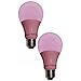 SLEEKLIGHTING LED A19 Pink Light Bulb, 120 Volt by - 3-Watt Energy Saving - Medium Base - UL-Listed LED Bulb - Lasts More Than 20,000 Hours 2pack