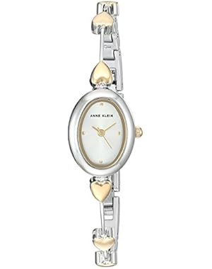 Women's AK/3087TTST Heart Accented Two-Tone Watch and Bracelet Set