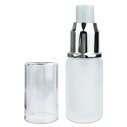 ( 4 Piece ) 1/2oz or 15ml Silver Frosted Glass Spray Bottle with Fine Mist Sprayer and Cap for Travel Perfume, Cologne, Essential Oils and Other Liquids