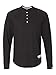 Champion Men's Authentic Originals Long Sleeve Henley, Black, Large