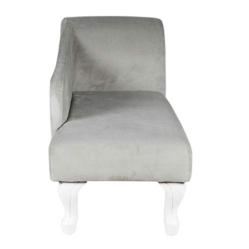 HomePop Youth Chaise Lounge, Gray Velvet Pricepulse