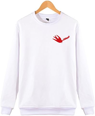 Athletic Adult Pullover Crew Sweatshirt Embroidery Peace Swallow Birds Fashion Hoodie