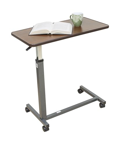 Essential Medical Supply Height Adjustable Automatic Overbed Table - Woodgrain…