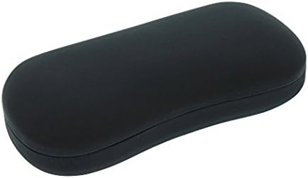 Hard Bodied Smooth Style Eyeglass Case Holder, Fits Medium to Large Frames, Black