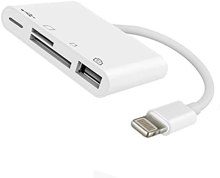 Lightning to SD Card Camera Reader for iPhone 5 5s 6 6s 7 7s 8 Plus iPad Mini Air (White)