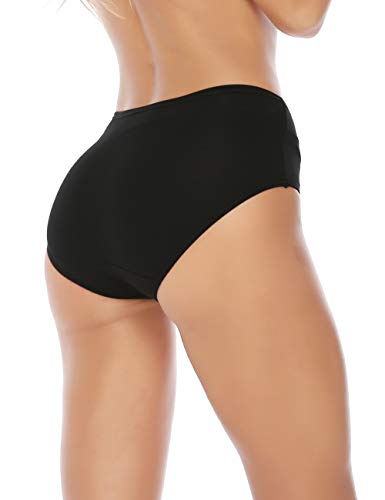 Annyison Women’s Cotton Underwear 2-5 Pack, Soft Stretch Mid Waist Breathable Solid Color Briefs Panties for Women (4 Pack in Multicoloured4, Small) - Thumbnail 2
