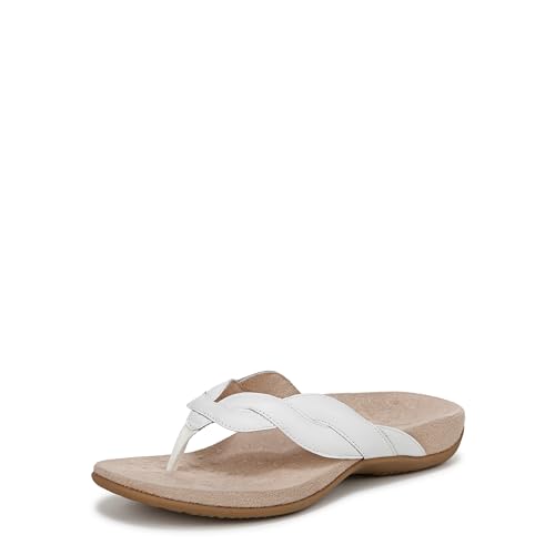 Vionic Bella Braid Thong Sandals White