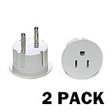 OREI American USA To European Schuko Germany Plug Adapters CE Certified Heavy Duty - 2 Pack