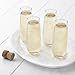 Cathy's Concepts Celebrate Stemless Champagne Flutes – Silver Engraving, 4 Celebratory Sayings, 4-Glass Set