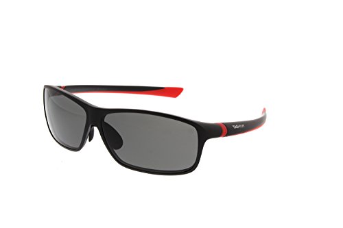 Tag Heuer 27 Sport Sunglasses Black Red Frame Polarized Grey
