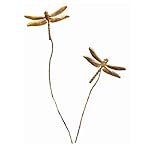 Ancient Graffiti Dragonfly Duo Long Plant Garden Stake