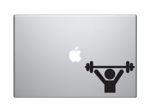 Fitness Gym Art #5 - Muscle Man Power Lifter Strongman - 5" Black Vinyl Decal Sticker Car Macbook Laptop