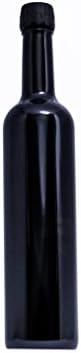 ultravioLeaf 500 ml (17 fl oz) Premium Round Black Ultraviolet Long Neck Glass Bottle