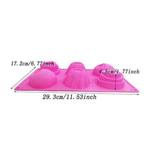 Wewin Silicone 6 Cavity Chocolate Cake Mold Tool for Baking Jelly Pudding Dessert Mousse Handmade Soap Frozen Ice