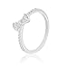 ORROUS Legacy Collection 18k White Gold Plated Cubic Zirconia Bow Ring
