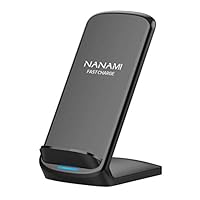 NANAMI Upgraded Fast Wireless Charger Fast Wireless Charging Stand Compatible Samsung Galaxy S10+/S9/S8/S7 Edge/Note 10/9/8 & Qi Charger Compatible iPhone 11/11 Pro/11 Pro Max/XR/XS Max/XS/X/8/8 Plus