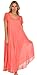 Sakkas 00931 Everyday Essentials Cap Sleeve Caftan Dress / Cover Up - Coral - One Size
