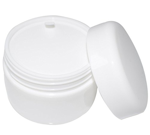 Bekith 40 Pack White 50G/50ML (1.7 oz) Cosmetic Jars, with Liners and Dome Lids, for Cosmetic Samples, Cream, Lotion