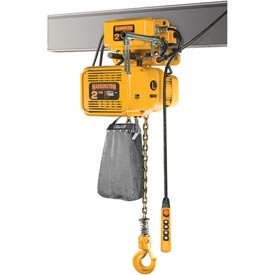 Harrington NERM020SD-L-10 NER Electric Hoist w/ Motor Trolley- 2 Ton, 10' Lift, 28/4.5 ft/min, 208V