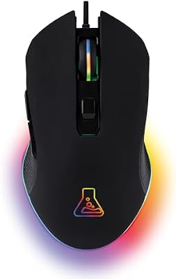Kult Helium - RATÓN Gaming - 800 a 3200 dpi Sensor óptico, Retroiluminación 7 Colores LED, 6 Botones - Ratón de Juego cómodo y Ligero - Compatible con PC/Mac/Xbox One / PS4/PS5 (con Cable)