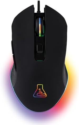 Kult Helium - RATÓN Gaming - 800 a 3200 dpi Sensor óptico, Retroiluminación 7 Colores LED, 6 Botones - Ratón de Juego cómodo y Ligero - Compatible con PC/Mac/Xbox One / PS4/PS5 (con Cable)