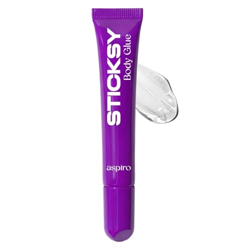 Aspiro Natural STICKSY Body Glue to Stick Clothes on Skin | 5-Hour Sweat-Proof Hold | Dermatologist Tested, Skin-Safe Adhesive | Invisible Clear Glue | Residue Free Fashion Tape Alternative