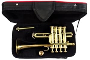 SHREYAS Brass Piccolo Trumpet Brass Finish Picollo Bb/A Pitch W/Case-Mp