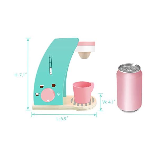 Tiny Land Kinderküche Brew & Serve Kaffeemaschinen-Set aus Holz - Spielen Sie Küchenzubehör, ermutigen Sie… – Bild 7