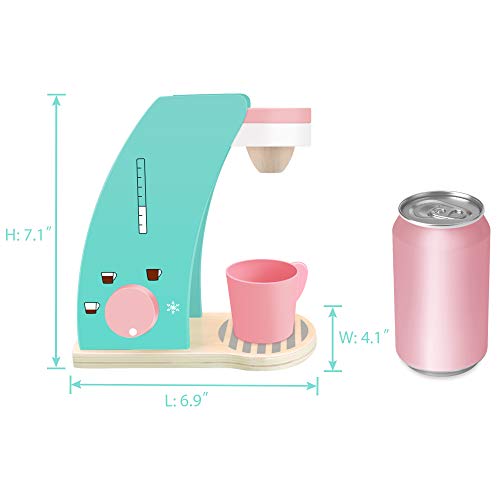 Tiny Land Kinderküche Brew & Serve Kaffeemaschinen-Set aus Holz - Spielen Sie Küchenzubehör, ermutigen Sie… – Bild 7