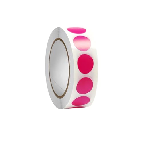 Pack of 1000 Round Stickers 13 mm, Adhesive Labels Round, Marking Dots, Adhesive Dots on Roll, Dot Stickers for DIY Calendar Notebooks Planner (Pink)