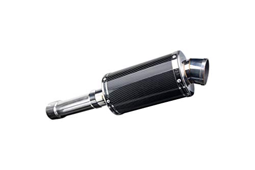 Delkevic Aftermarket Slip On compatible with BMW F650GS DS70 9" Carbon Fiber Oval Muffler Exhaust 07-13 - Thumbnail 3
