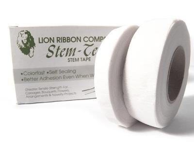 FLORIST SUPPLIES White Stem Tape 90 feet x 13mm. Stem - Tex. For Corsages, Bouquets, Flowers, Arrangements and Crafts, Sugar Craft etc