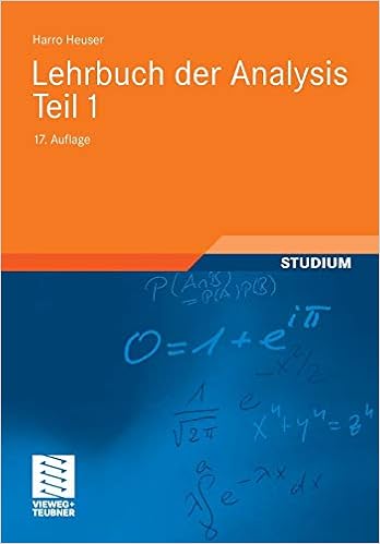 Lehrbuch Der Analysis Teil 1 Mathematische Leitfaden German Edition Heuser Harro 9783834807779 Amazon Com Books