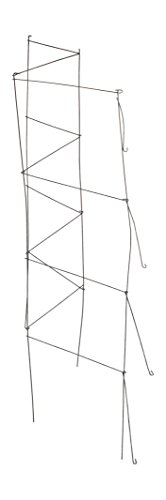 Galvanized Square Folding Tomato Cage Plant Support Trellis Tower 12 inch by 42 inch, Pack of 10 (10, Galvanized)